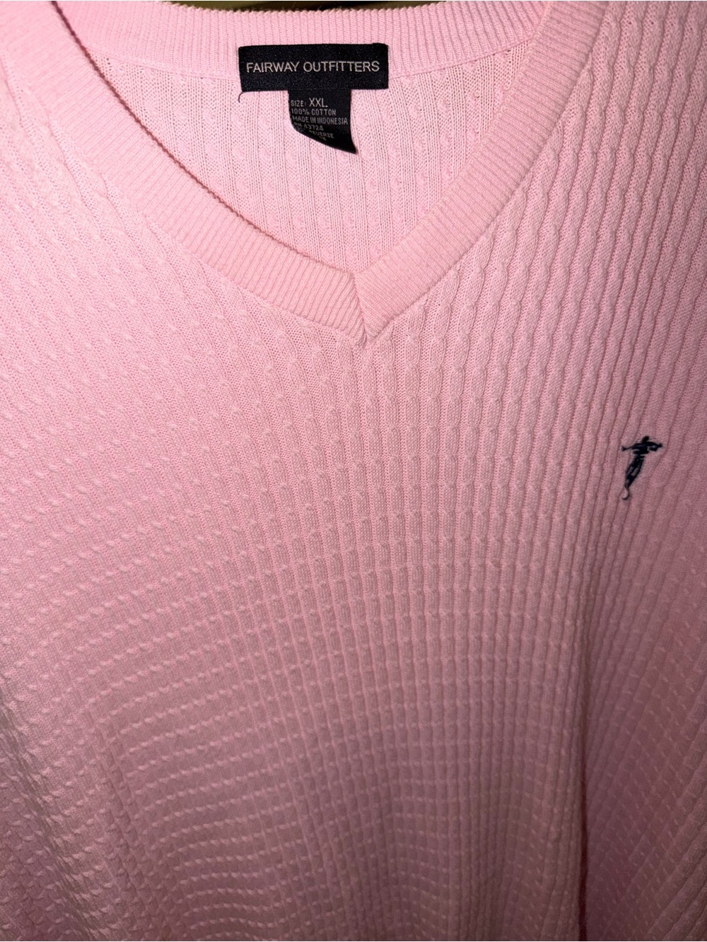 Men’s Pink V-Neck Sweater